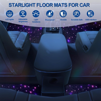 Tapis de sol universels pour voiture, sur mesure, en gros, avec éclairage Starlight, bleu Accord, LED, polyester écologique, design luxueux