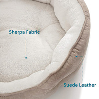 Lit pour chat et petit chien au design mignon et rond, lavable en machine, en polyester, pour toutes les saisons, utilisation en intérieur, matelas pour animaux de compagnie