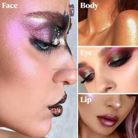Imprimez votre propre LOGO Ultra lisse holographique duochrome surligneur bronzant poudre pressée visage maquillage miroitant en gros
