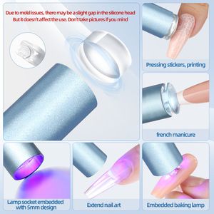 Lampe UV LED portable monobloc en métal pour ongles, rechargeable, séchoir à vernis gel avec tête en silicone, lumière de polymérisation portable pour salon - Product Image 6