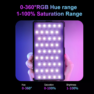 Lumière de remplissage pour caméra Rgb en aluminium 10w Puissance 2700-6500k Mode Hsl Rgb Batterie intégrée 4000mah Lumière pour selfie - Product Image 2