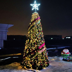 High Quality Customizable Size Luxury Pre-Lit PET Artificial Plastic Christmas <b>Tree</b> and Decorations with <b>LED</b> <b>Lighting</b> Ornament - Product Image 1