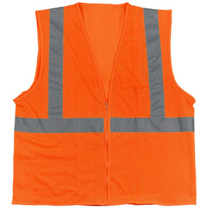 Gilet de sécurité haute visibilité en maille ANSI Classe <span class=keywords><strong>2</strong></span>, léger, respirant, réfléchissant, avec fermeture éclair et <span class=keywords><strong>2</strong></span> poches - Product Image 4