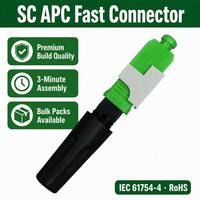 Conector Rápido de Fibra Óptica SC APC, Conector Óptico de Montaje en Campo