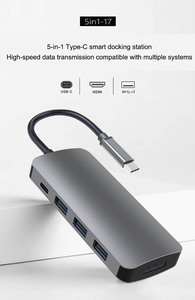 Station d'accueil <span class=keywords><strong>USB</strong></span>-<span class=keywords><strong>C</strong></span> grise, <span class=keywords><strong>alimentation</strong></span> PD, charge, hub <span class=keywords><strong>USB</strong></span> multifonction 3.0, projection d'écran HD 4K 60HZ, adaptateur <span class=keywords><strong>USB</strong></span>-<span class=keywords><strong>C</strong></span> vers HDMI - Product Image 2