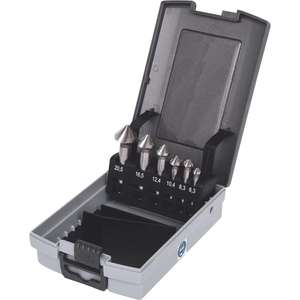 KS TOOLS HSS Co 5 Jeu de cônes et d'ébavureurs, dans coffret plastique 6 pcs - Product Image 1