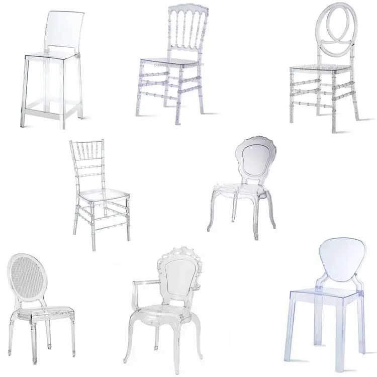 Nouveau design personnalisé chaise de salle à manger en acrylique transparent chaise de princesse en acrylique transparent chaise de mariage