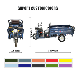 Triciclo de Carga de Tres Ruedas con Caja Abierta y Profunda, Motocicleta de Reparto para Adultos - Product Image 2