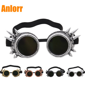Steam Punk Goggles With Spikes <b>Metal</b> <b>Frame</b> Adjustable Party Wear Gothic Industrial Retro Style - Product Image 4
