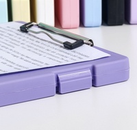 Porte-documents A4 transparent personnalisé avec rangement et espace pour signature, en PP