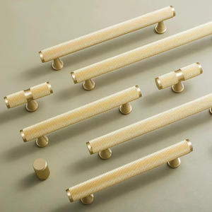 Tirador de puerta de armario moleteado de latón pequeño americano de lujo diseño moderno para tocador baño muebles de sala de estar gabinete - Product Image 1
