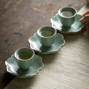 Ru Ware Small <b>Teacup</b> With Crackle Pattern Ceramic Tea Bowl For Kung Fu Tea Set Personal Cup New Chinese Style - Product Image 3
