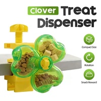 Jouet distributeur de nourriture pour animaux de compagnie à fixation sur table, jouet interactif pour chat à alimentation lente, distributeur de nourriture pour chat en forme de trèfle et de moulin à vent
