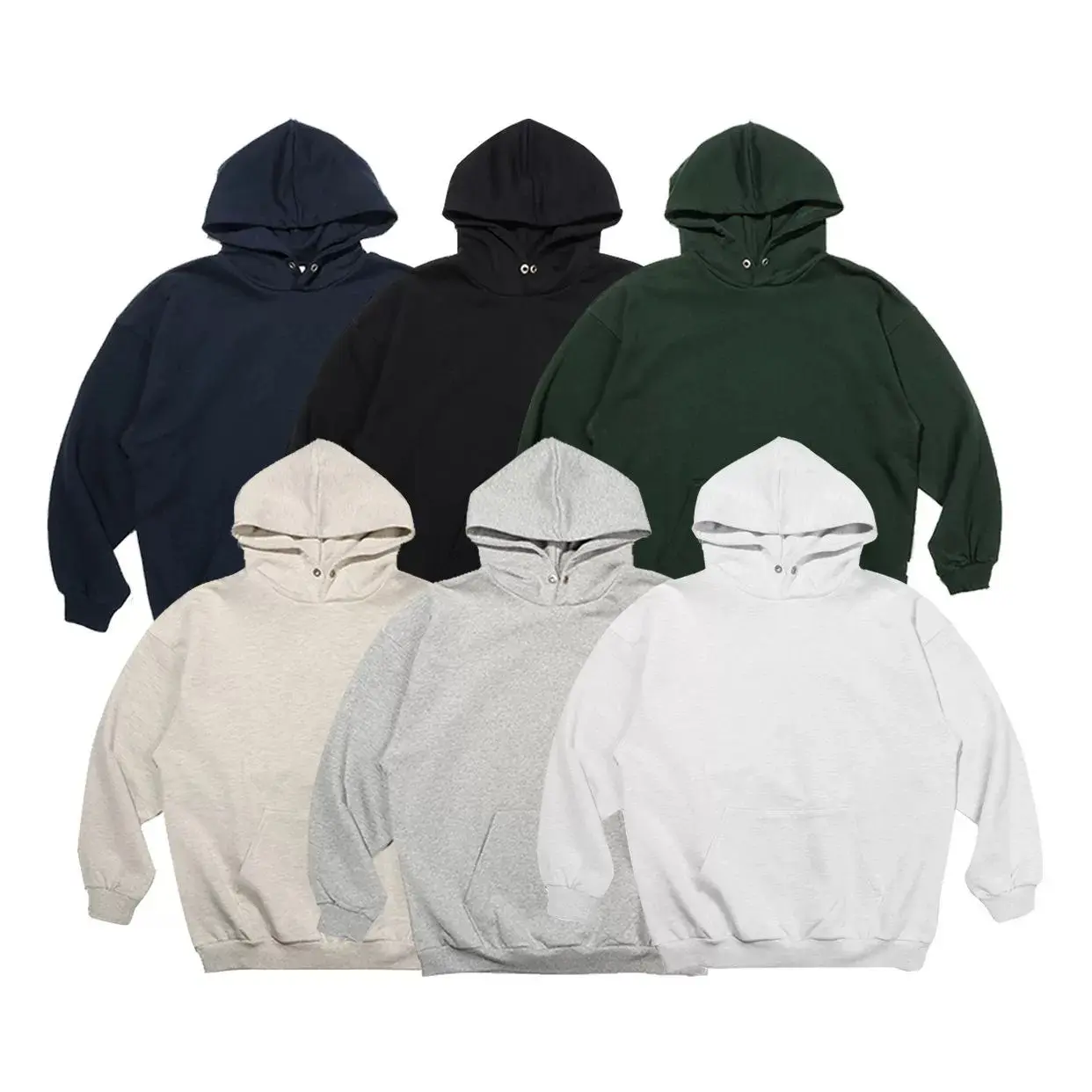 Özel ağır 480g düz renk taban Hoodie eşleşen klasik pamuklu bluz Hoodie