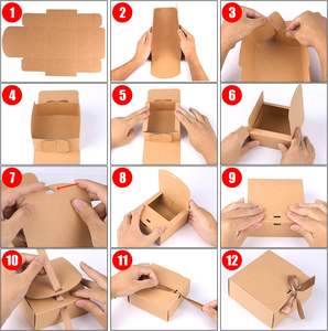 Boîtes cadeaux brunes avec couvercles, boîtes cadeaux carrées avec rubans en champagne, boîtes cadeaux pour anniversaire, mariage, fête - Product Image 5