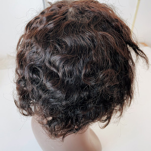 In stock cheaper fast <strong>Men</strong> Wigs Indian 100% Virgin Human <strong>Hair</strong> Toupee <strong>Pieces</strong> machine made base Replacement System <strong>men's</strong> Toupee - Product Image 2