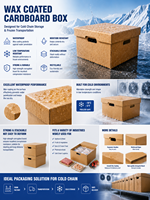 Boîtes en carton ondulé ciré imperméables, écologiques, recyclables, pour l'emballage de légumes, fruits et fruits de mer, carton robuste, taille personnalisée, logo