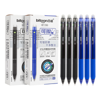 Stylo gel effaçable antidérapant à pointe souple bleue de 0,5 mm, interchangeable, écriture fluide, fabriqué en plastique durable