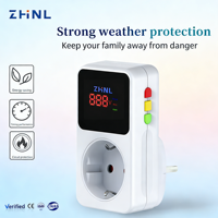 Adaptateur de prise numérique monophasé 13A ZHNL avec protection contre les surtensions, prise européenne automatique, protection du réfrigérateur, protecteur de tension 230v