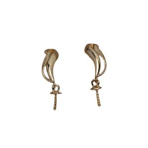 Boucles d'oreilles pour femmes en or 18 carats de forme baroque AU750, perle 7-12, accessoires de bricolage, base vide 4108, composants de bijoux - Product Image 5