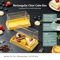 Boîtes d'emballage pour hamburgers en plastique transparent jetables personnalisées en gros, boîtes à pain, boîtes à pâtisserie PET, boîtes à desserts de luxe