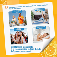 Complément alimentaire en gommes à la saveur naturelle d'orange, enrichi en vitamine D3 10000 UI, K2 MK-7 200 mcg, calcium, magnésium et zinc, directement de l'usine