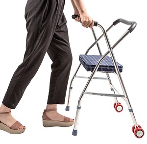 Équipement de physiothérapie de soins à domicile Stable de haute qualité pour marcheur droit pliant adulte avec support de canne - Product Image 2