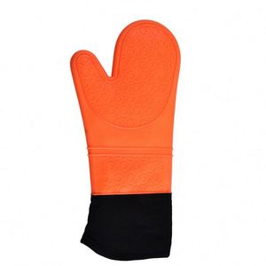 <b>Silicone</b> Oven Gloves with Fingers Quilted Cotton Lining <b>Silicone</b> Oven Mitts Customized - Product Image 5