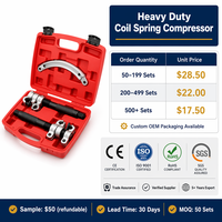Kit de compresseur de ressort de suspension automobile robuste en acier au chrome-vanadium avec mallette rigide pour outil de réparation automobile professionnel CIHOO Tools
