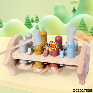 Jeu de société en bois éducatif 2 en 1 pour les tout-petits, jeu de pêche et jeu de taupe, 2 joueurs, jouet en bois et produits pour bébés - Product Image 4