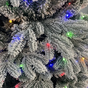 Pre-Lit Flocked Christmas Tree Multicolor Lights, Snowy Branches Metal Stand, Ideal for Home Holiday <strong>Winter</strong> <strong>Wonderland</strong> <strong>Decor</strong> - Product Image 4