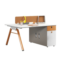 Poste de travail de bureau individuel moderne en bois avec cloison de séparation, ensemble de mobilier de direction de luxe pour employés