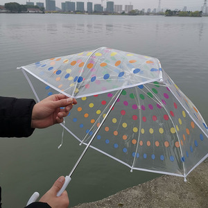Muestra Gratis: Paraguas Transparente de Mango Largo para Adultos, con Cubierta de PVC/POE en Forma de Domo, para Mujeres, Bodas, Fotos y Moda - Product Image 4
