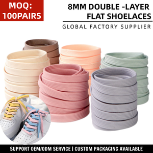 Lacets plats doublement creux de 8 mm pour hommes et femmes, très demandés, pour baskets Adi-das NK SB Dunks AF blanches et noires - Product Image 1