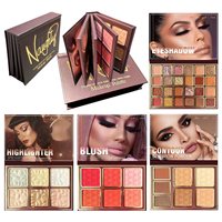Palette de fards à paupières en forme de livre à quatre couches, 43 couleurs, tout-en-un, surligneur, contour, blush, palette de maquillage multifonctionnelle