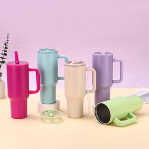 Insulated H5.0 Handle Car Tumbler 40oz Travel Mug Lid Straw Anti-Slip OEM ODM Custom Logo - Product Image 1