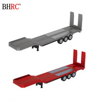 Camion tracteur RC 1:18 avec remorque à plateau, télécommandé, semi-remorque en alliage, jouet de camion de remorquage RC