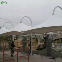 Auvent moderne en membrane tendue personnalisée Lyfe Community Leisure, tissu PVDF anti-âge, pour parc et garage extérieur