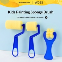 Pinceaux éponge et rouleaux à manche en plastique pour enfants, grande taille, fournitures artistiques DIY pour la maternelle