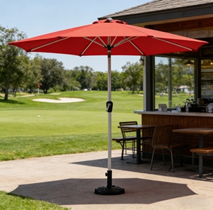 Parasol de terrasse commercial moderne pliable et étanche 2,7 m avec structure en fer robuste thermolaquée, manivelle et aérations anti-vent pour café - Product Image 5