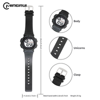 Fabrication professionnelle de montres-bracelets pour femmes, montres numériques sportives pour enfants étanches à 30 mètres, 42 mm, testées contre les chutes de 1,2 m, alarme, chronomètre