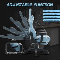 Chaise de jeu de luxe à prix réduit, livraison gratuite, chaise de bureau mignonne avec fonction massage et repose-pieds