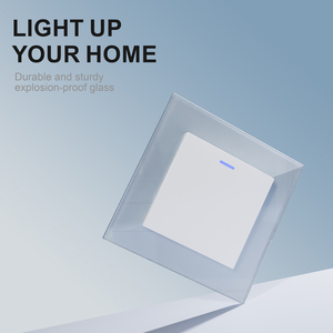Interruttore a pannello in vetro temperato MEZEEN a 1 pulsante con luce LED 250V 10A, interruttore singolo per <span class=keywords><strong>accensione</strong></span>, per decorazione domestica - Product Image 2