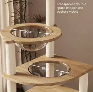 Dört Mevsim Dayanıklı Kedi Tırmanma Çerçevesi ve Kutu Seti, Uzay Kabin Yatağı, Tırmalama Direği ve Tahta - Dayanıklı Ahşap Malzeme - Product Image 4