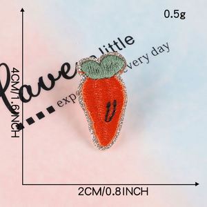 New Arrival Computer Embroidery Self Adhesive Sliver Edge Cartoon Strawberry Carrot Patch for Clothes Bags - Product Image 6
