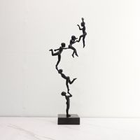 Statue Métallique Abstraite Humain-Échelle, Sculpture d'Art Nordique pour Décoration Intérieure