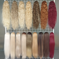 Mode 26 pouces synthétique cordon queue de cheval Extensions de cheveux moelleux Yaki queue de cheval filet sac cheveux queue de cheval extension