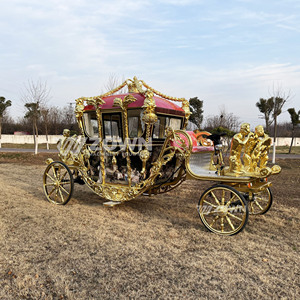 Carrosse électrique royal ZOWN, or et rouge, pour mariage, 60V 80A, roues solides, personnalisable - Product Image 6