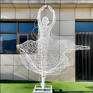 Esculturas DE PAISAJE DE ACERO INOXIDABLE para exteriores grandes personalizadas, adornos de jardín modernos hechos a mano para áreas escénicas de parques - Product Image 3