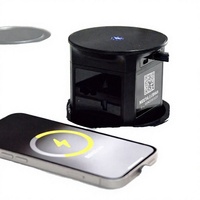 Prise de table Pop ABS en alliage d'aluminium IP44 avec chargeur sans fil 10A 4 prises USB-A USB-C Standard britannique pour bureau et station de travail de conférence